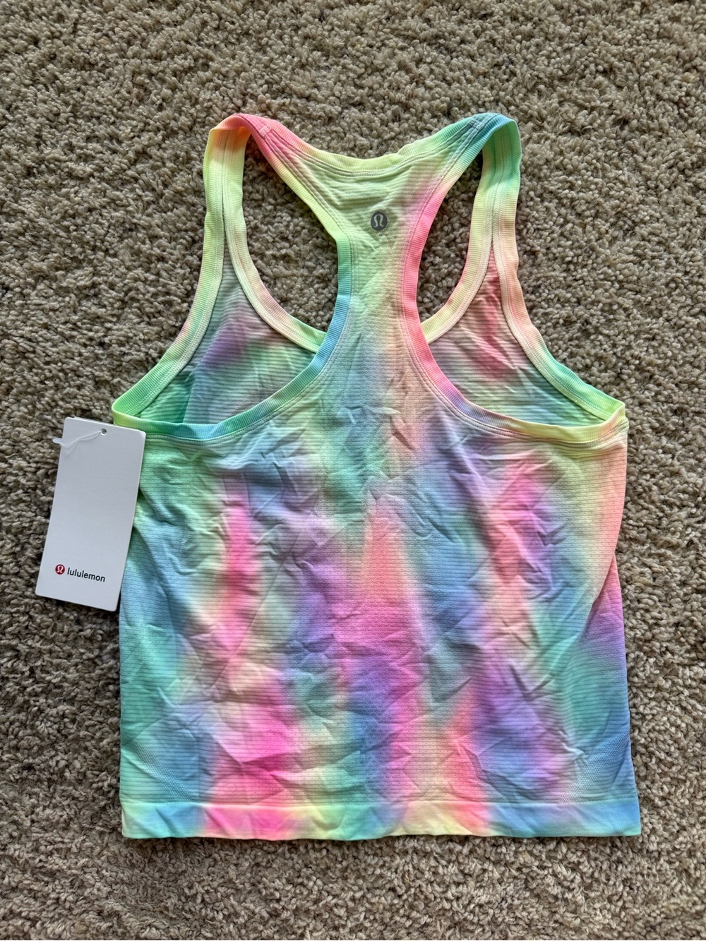 NEW Lululemon Rare Psychedelic Tie Dye Swiftly Tech Racerback 2.0 Tank Crop 6 - Picture 4 of 5